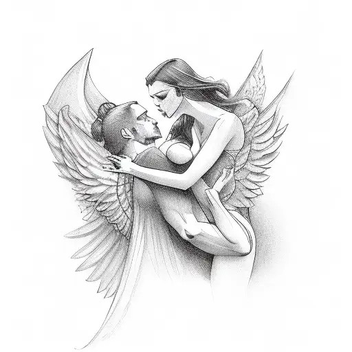 Sexy Woman Devil With Angel Man