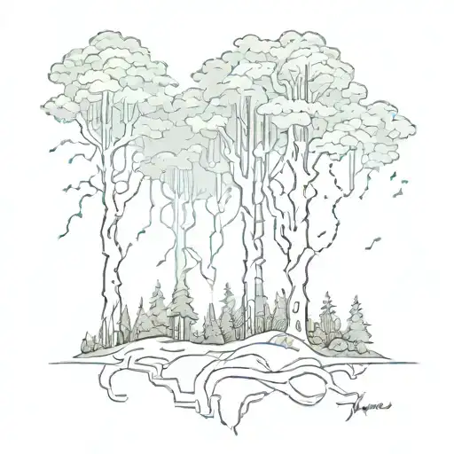 Forest With Lightning