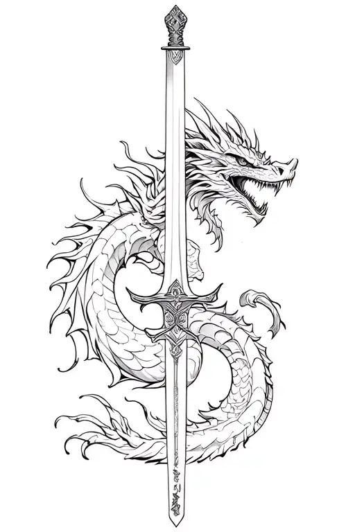 Dragon And Katana Sword