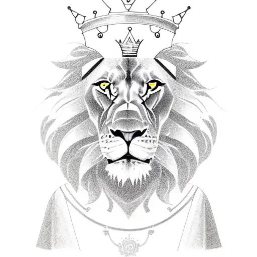 A Lion Wearing A Mechanical Crown