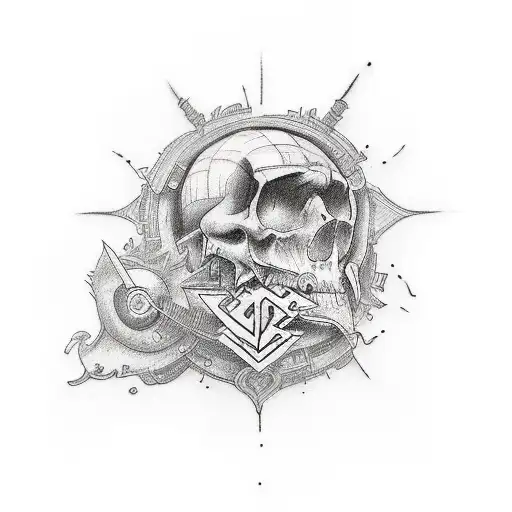 A Tattoo Design Representing The Love For Editing Videos And The Passion For Rock Music