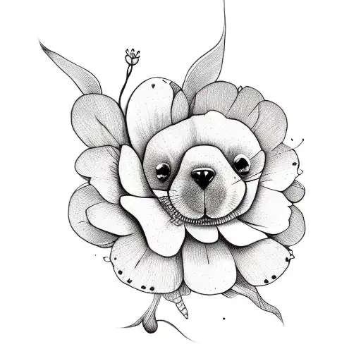 Cute Animal With Flowers