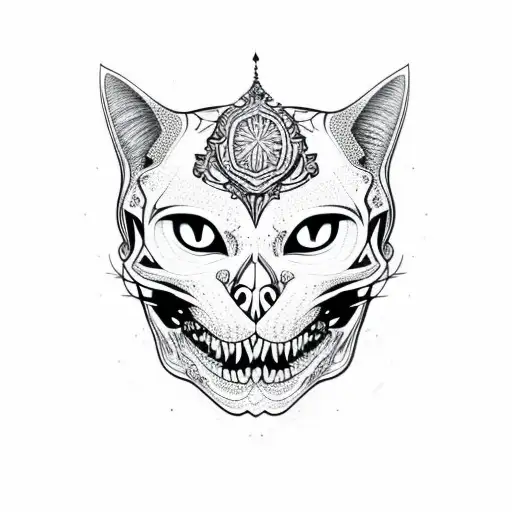 Cat Skull With Crystals