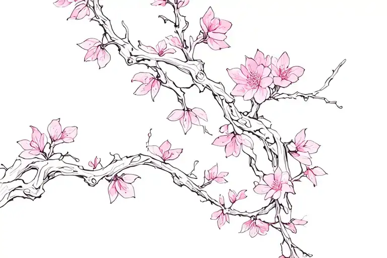 Cherry Blossom Vine Wrapping To Collobour Bone