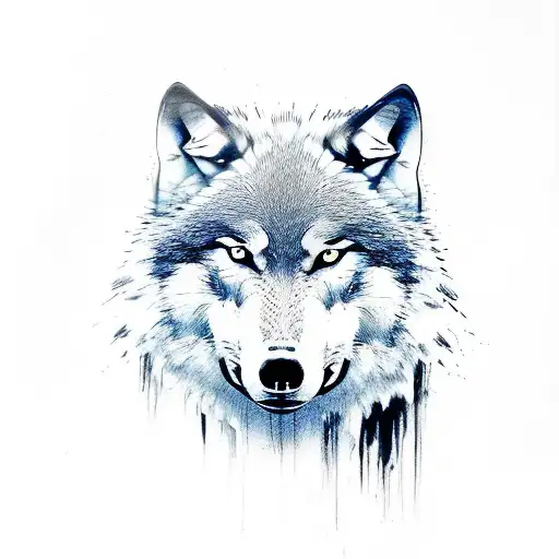 Side Face Of Wolf Coming Out From Joker Face