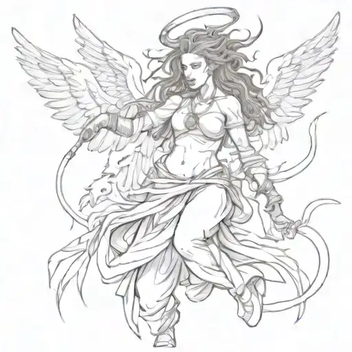 Angel With Dreads Fighting Demons