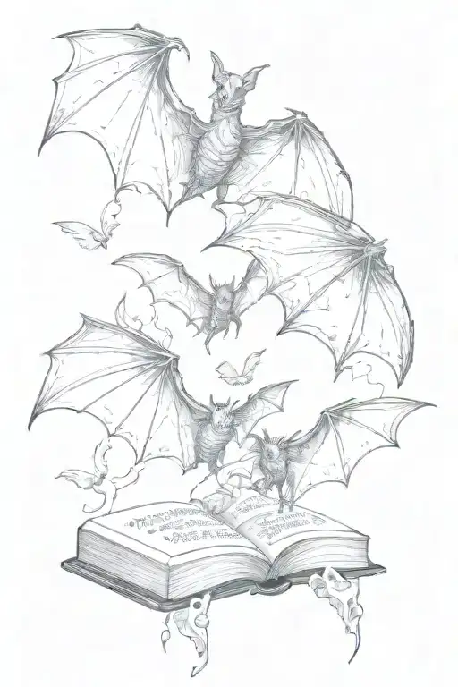 Book Bats Esoteric Symbols