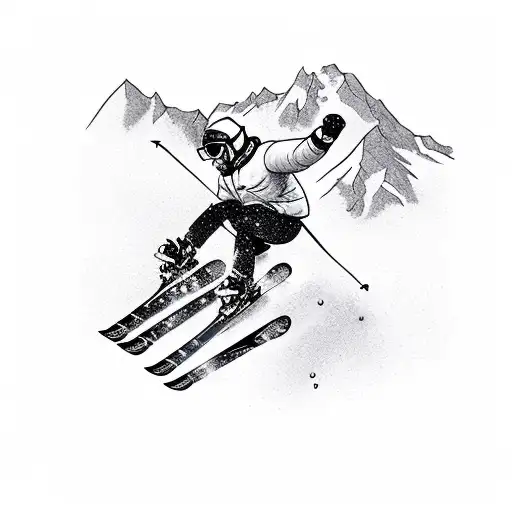 A Skier Performing A Freestyle Jump With A Snowy Mountain Backdrop
