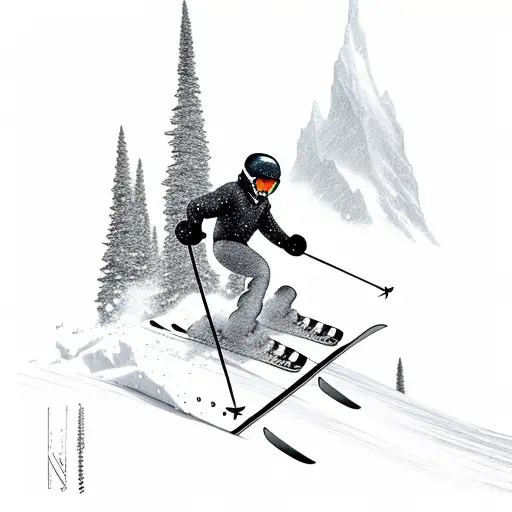 A Skier Performing A Freestyle Jump With A Snowy Mountain Backdrop