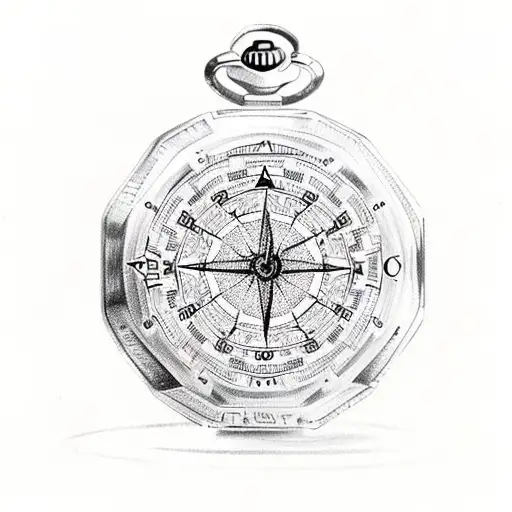 Broken Pocket Watch With Compass Needle For Hands