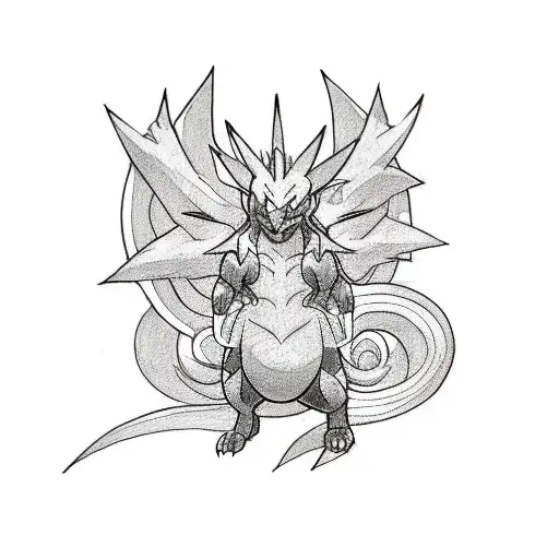 A Sketch-style Tattoo Of Your Favorite Pokemon Evolving Into Its Final Form