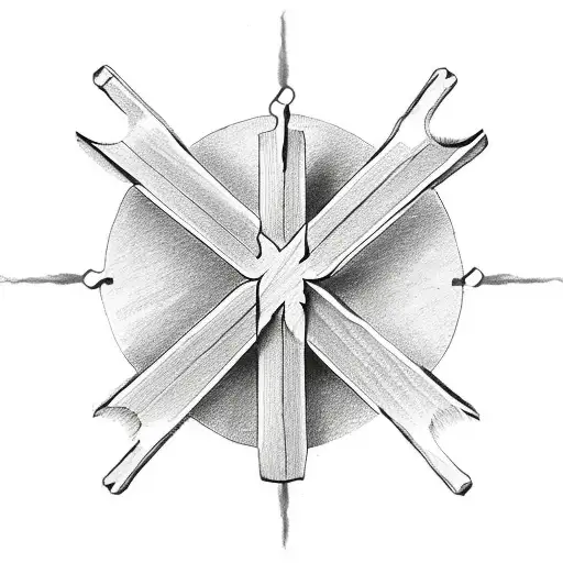 Very Simple Wooden Christian Cross With Nails