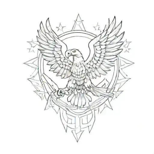 The Eagle On One Hand Is The Flag Of Azerbaijan On The Second The Flag Of Turkey