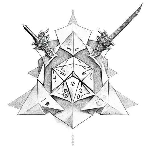 Dungeons And Dragons Warlock Symbol Blended With A Two Hand Sword