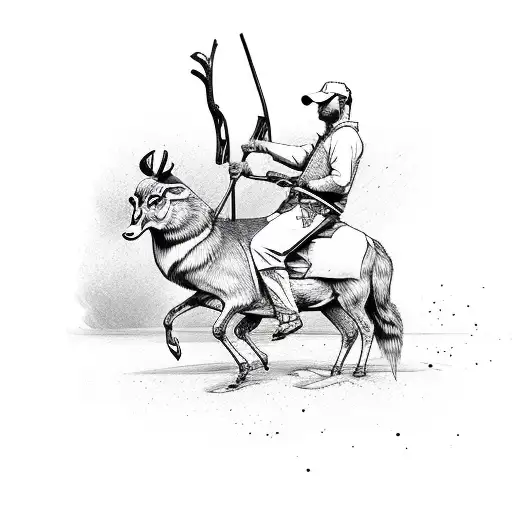 Duck Hunter Riding Deer