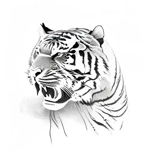 Flower With Angry Tiger