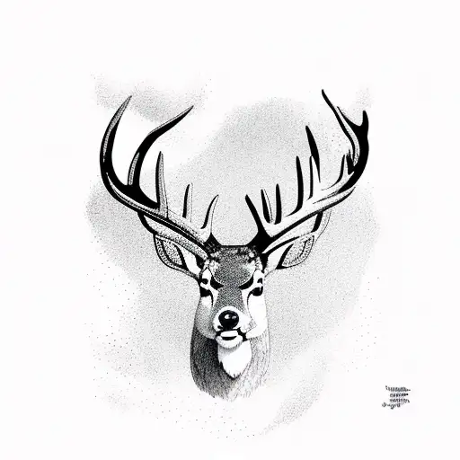 Buck With Dark Forest Background