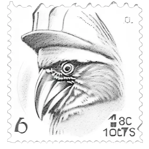 Ohio Post Stamp With A Cardinal In It With Red Ink