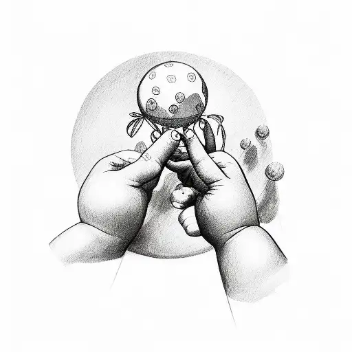 A Hand Of Baby Holding Balloons