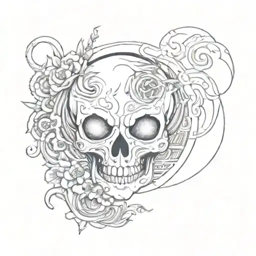 Skull Ying Yang Rebirth 3Th Eye