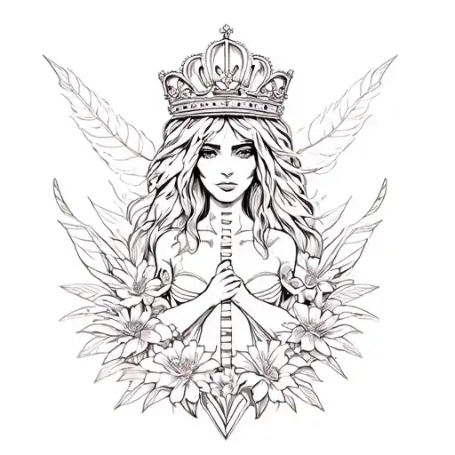 Sodica Cancer With Crown And Hawaii Inspired