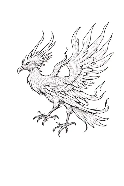 Phenix With Fire Flames