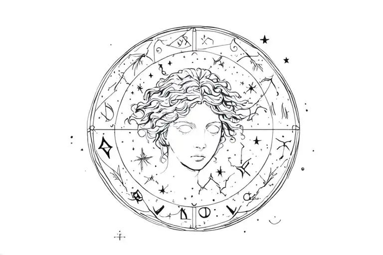 Zodiac Sign Aquarius Constellation Reflecting