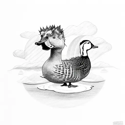 A Duck And A Hedgehog Crossing A Rainbow