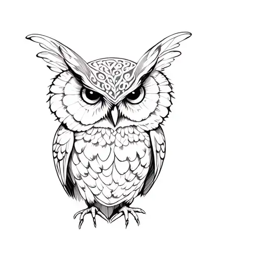 An Owl In The Chest With Butterfly Wings