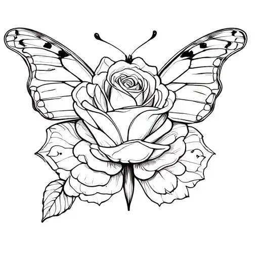 Butterfly In A Rose
