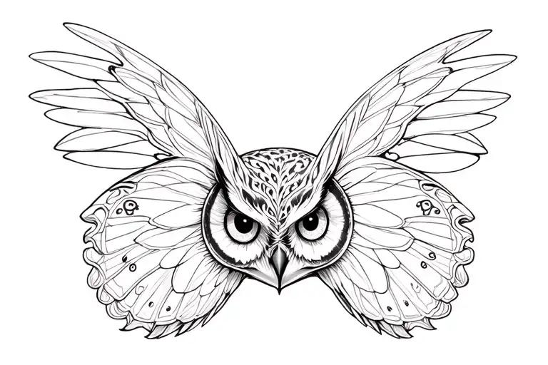 Owl With Butterfly Wings
