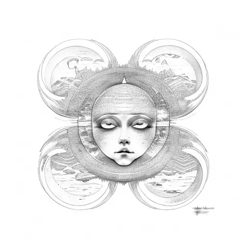 Cresent Moon And Sun