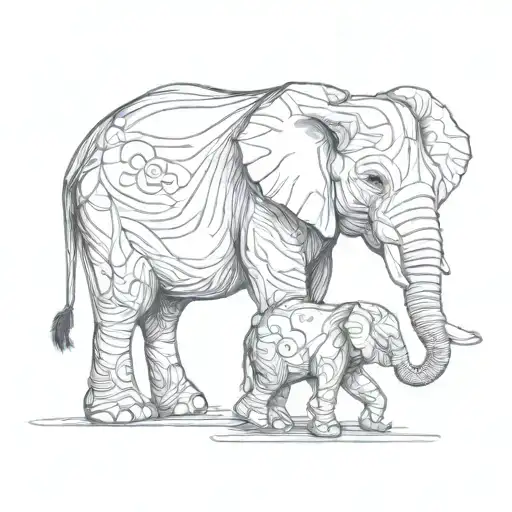 Elephant With Baby