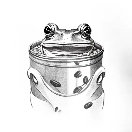 A Frog Hugging A Can Of Beans
