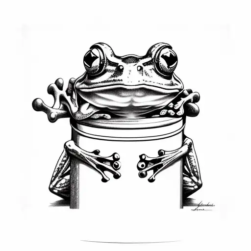 A Frog Hugging A Can Of Beans