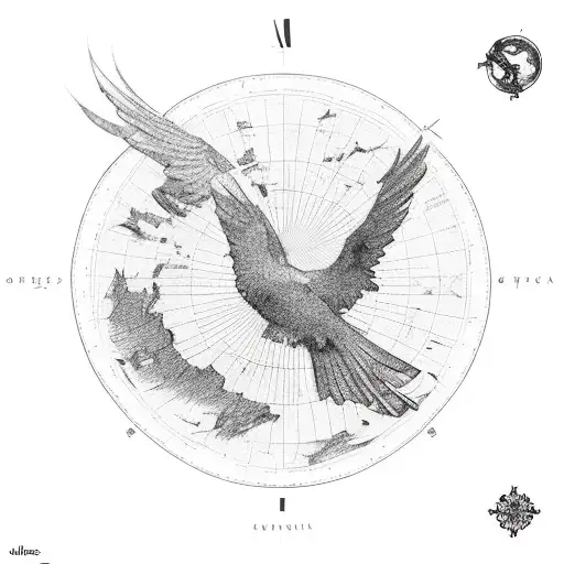 A Map Of Greece With A Magpie Perched On Top Of It