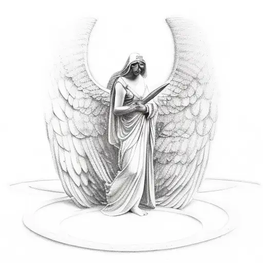 D'angelo With Angel Wings Around It