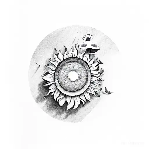 Half Sunflower Half Moon Mushroom