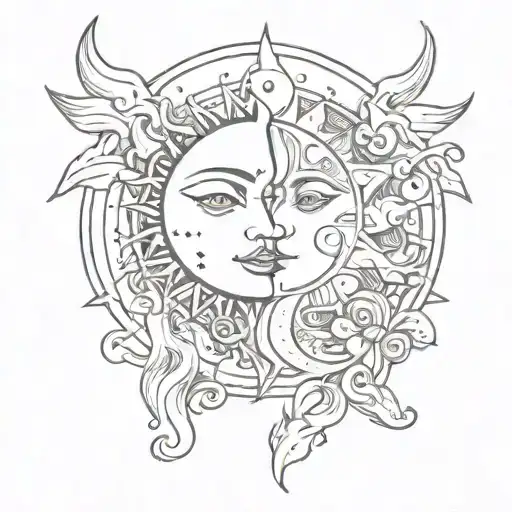 Sun And Moon Intertwined