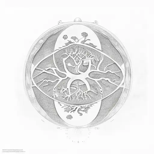 Tree Of Life And The Yin-yang Symbol