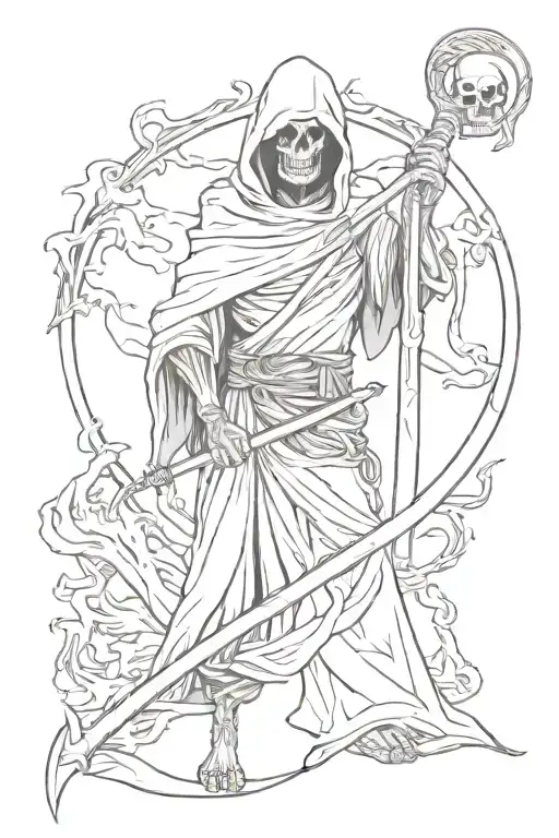 Grim Reaper Holding A Scythe