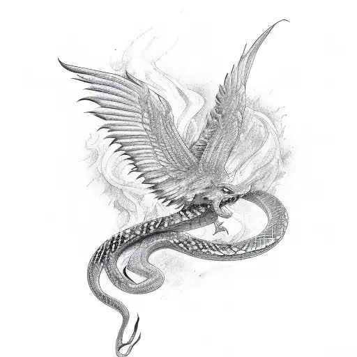 Pheonix Catching Snake