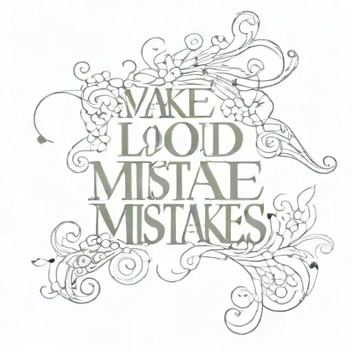 Make Loud Mistakes Quote Written Out With Music Influence