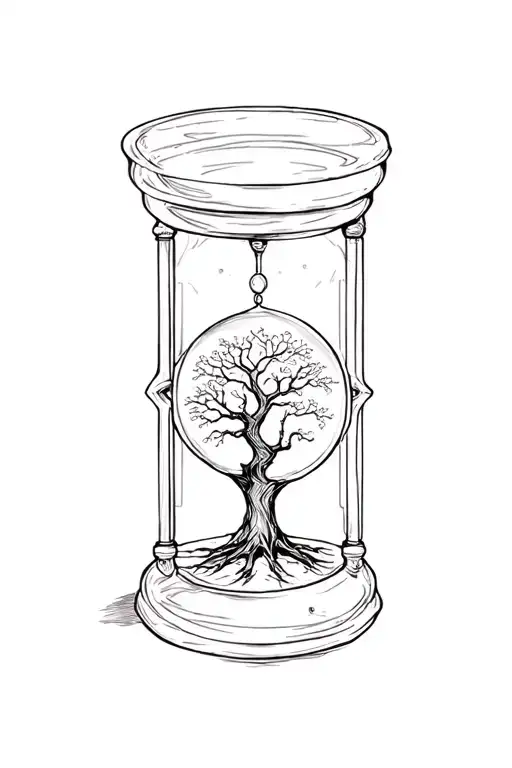 Timeglass Made Out Of A Tree
