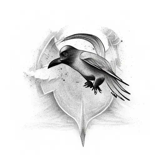 Flying Crow Tattoo By Inez Janiak