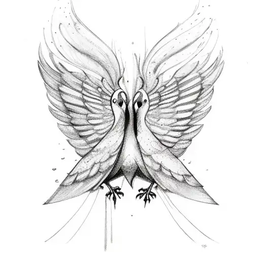 Bird With Spread Wings