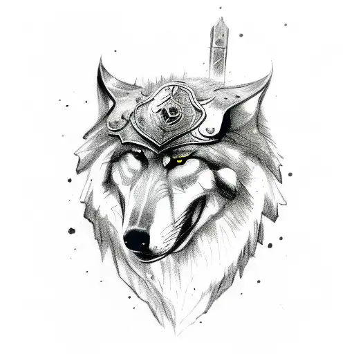 Wolf And A Viking Walking Next To It In Armour