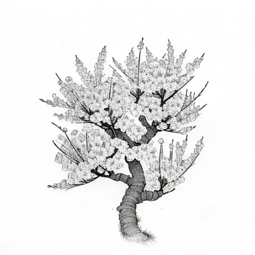 Cherry Blossom With A Wildflower