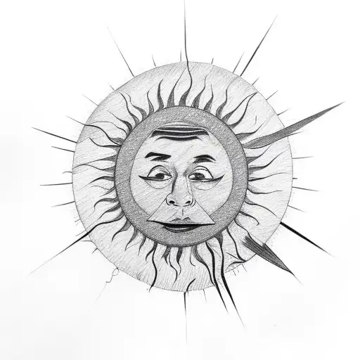 A Man With A Shadow Looking Up At The Sun