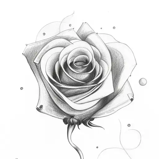 Red Rose With Maddy Written Inside A Scroll Wrapped Around The Stem